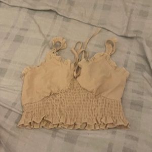Romwe cream stitched cami